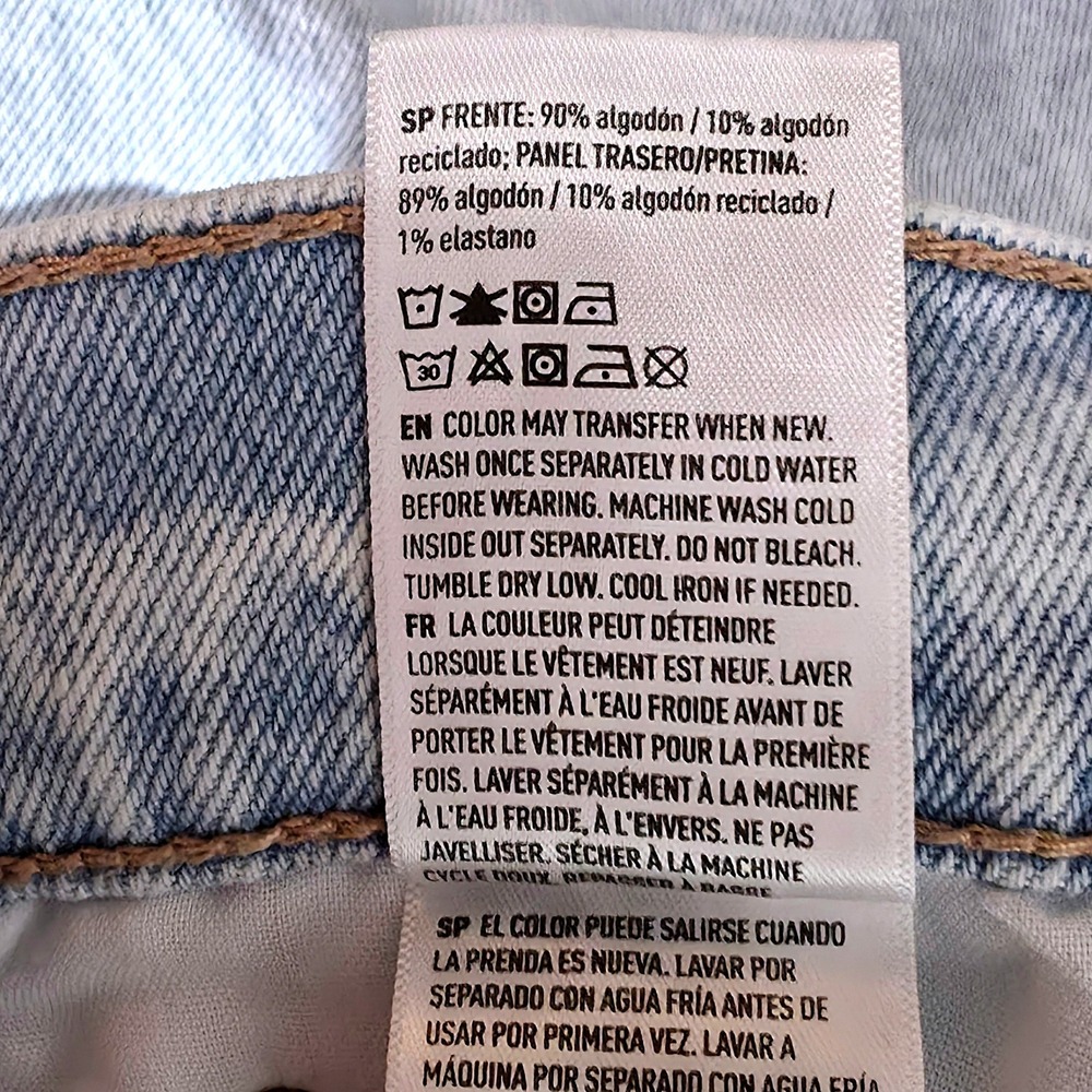 American Eagle Strigid Highest Waist Crossover Baggy Straight Jeans Light Wash 4 - Picture 15 of 16